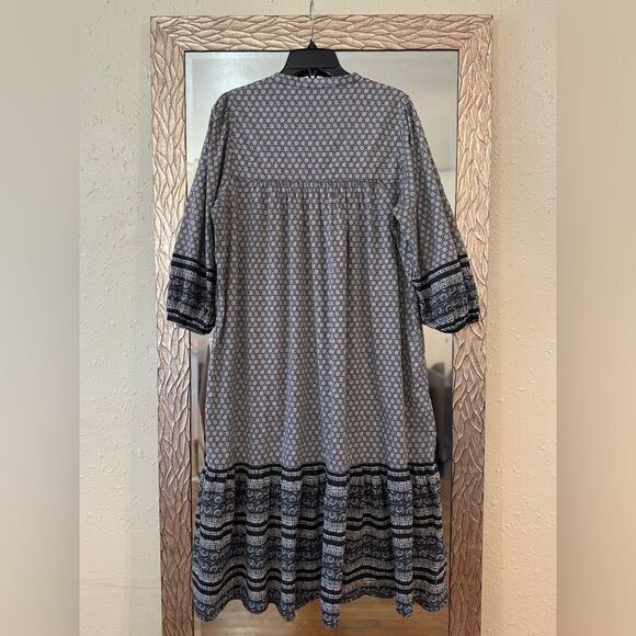 Anna Sui x Uniqlo Boho Peasant Midi Dress - Cotton - Size Large - Picture 6 of 10
